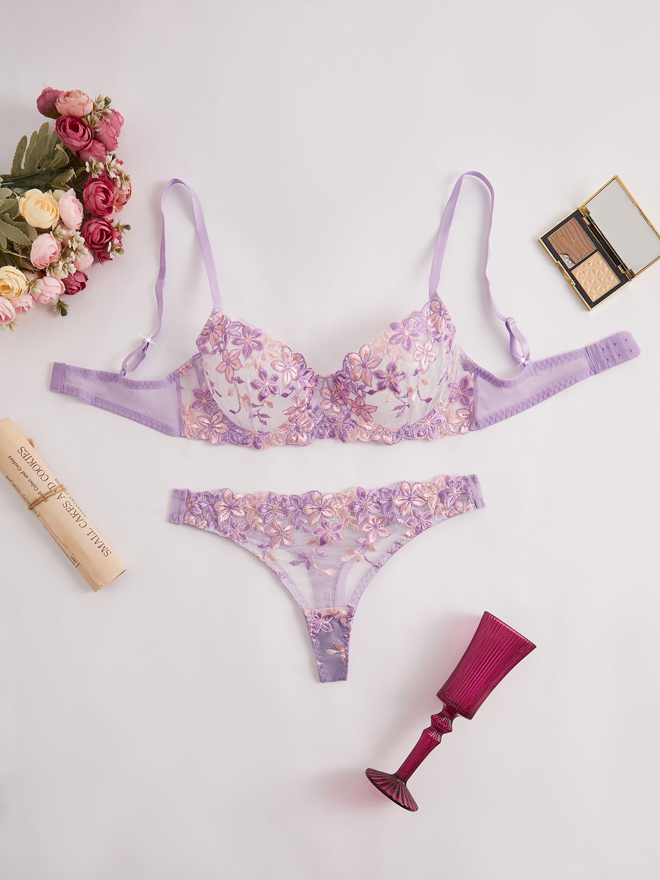 Valentines Day Gift Elegant Romantic Charming Sexy Transparent Flower Lace Womens Lingerie