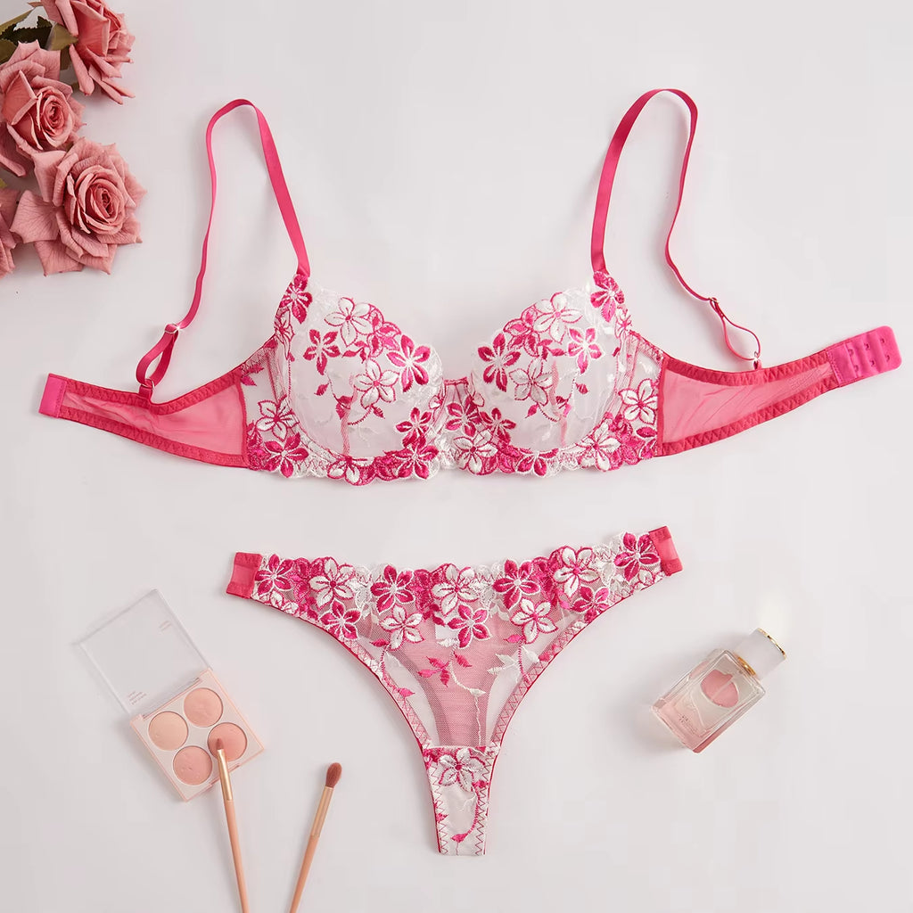 Valentines Day Gift Elegant Romantic Charming Sexy Transparent Flower Lace Womens Lingerie