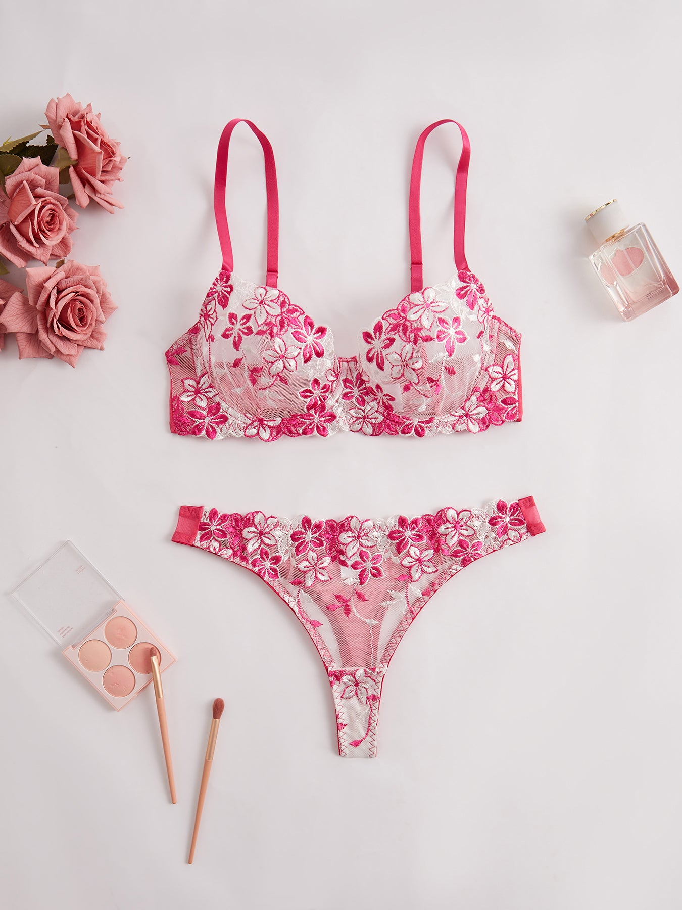 Valentines Day Gift Elegant Romantic Charming Sexy Transparent Flower Lace Womens Lingerie