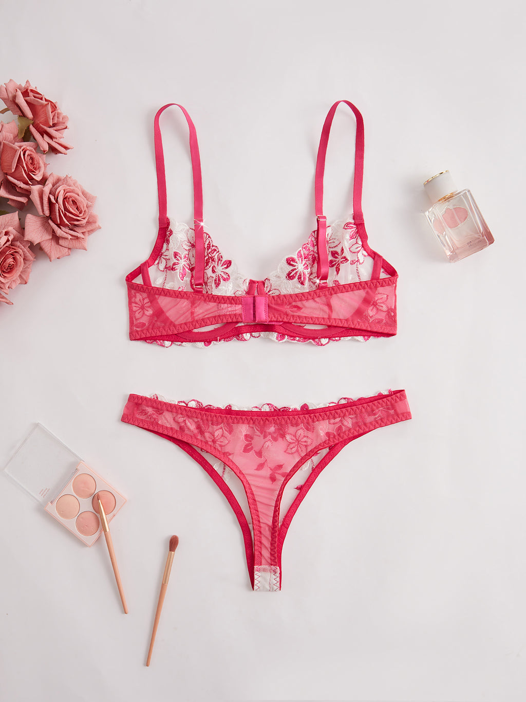 Valentines Day Gift Elegant Romantic Charming Sexy Transparent Flower Lace Womens Lingerie