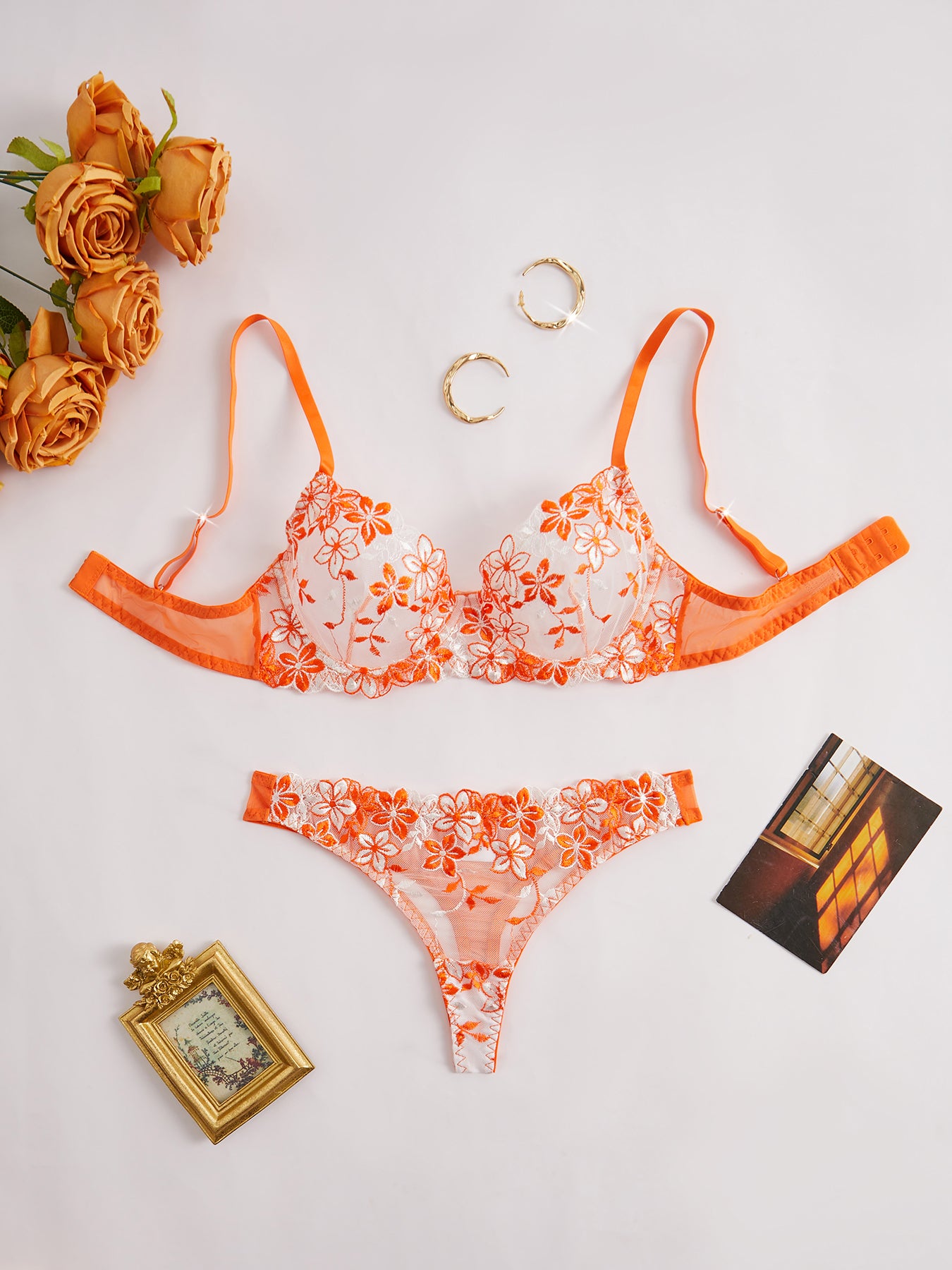 Valentines Day Gift Elegant Romantic Charming Sexy Transparent Flower Lace Womens Lingerie
