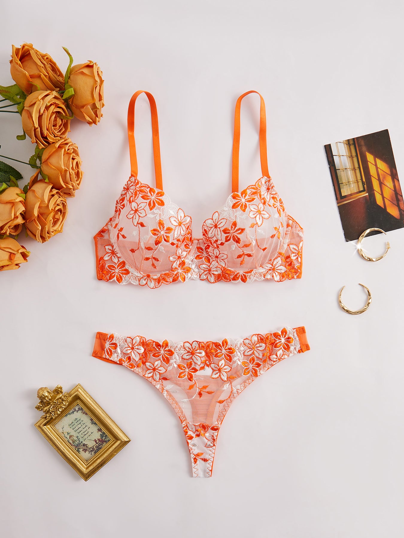 Valentines Day Gift Elegant Romantic Charming Sexy Transparent Flower Lace Womens Lingerie