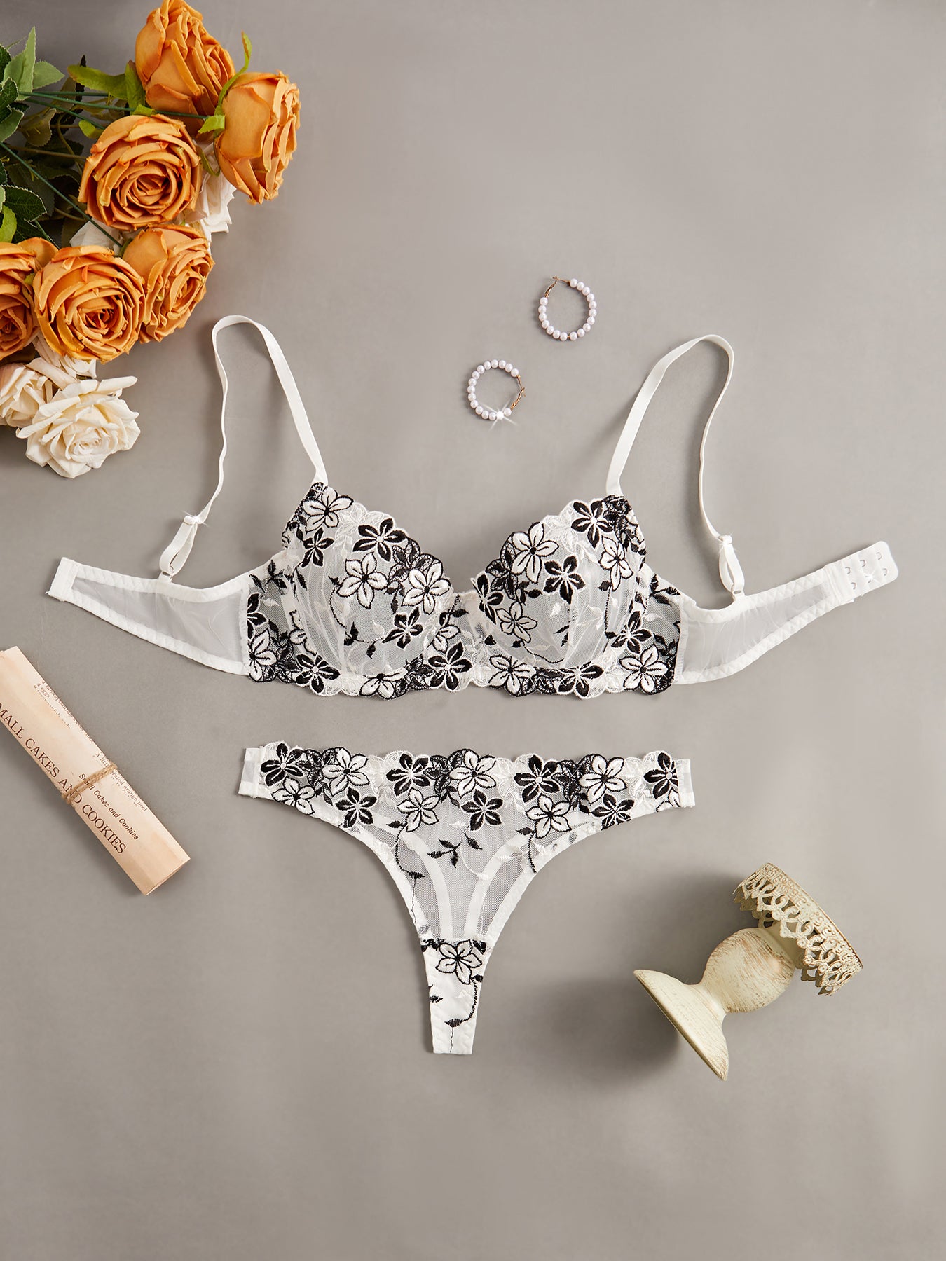 Valentines Day Gift Elegant Romantic Charming Sexy Transparent Flower Lace Womens Lingerie