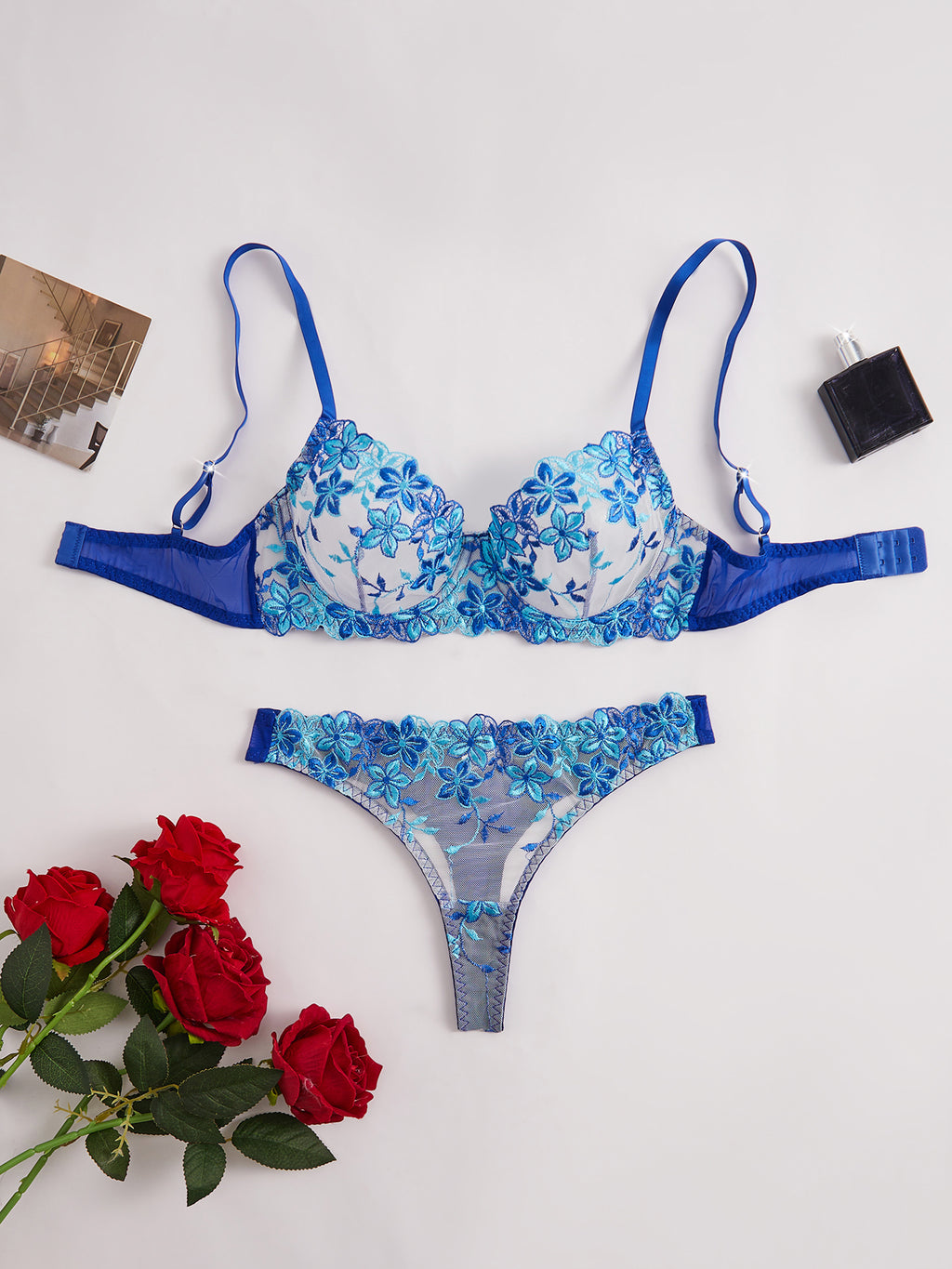 Valentines Day Gift Elegant Romantic Charming Sexy Transparent Flower Lace Womens Lingerie