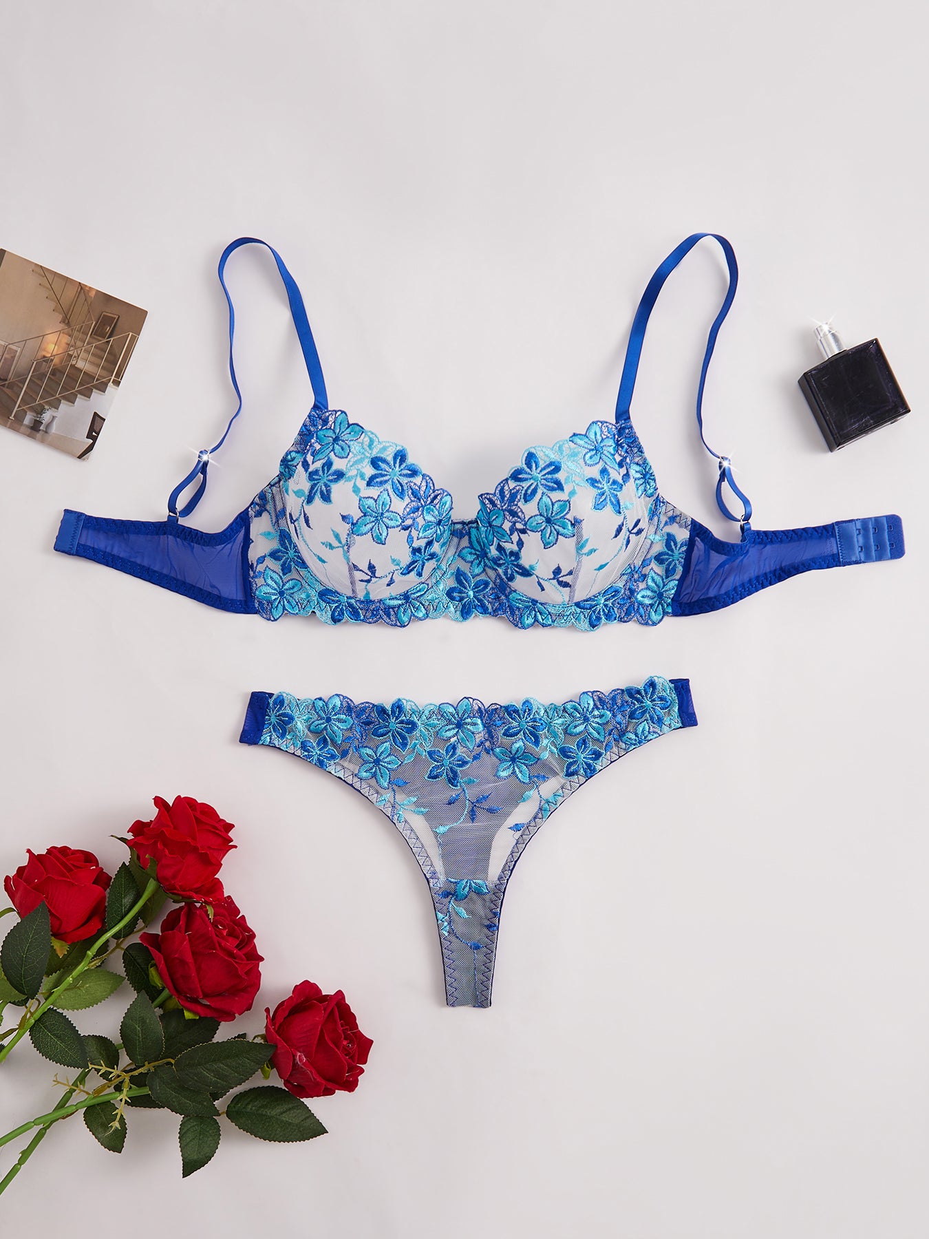 Valentines Day Gift Elegant Romantic Charming Sexy Transparent Flower Lace Womens Lingerie