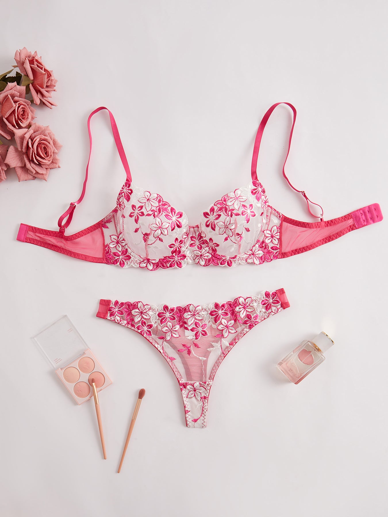 Valentines Day Gift Elegant Romantic Charming Sexy Transparent Flower Lace Womens Lingerie